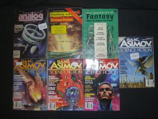 7 Vols Vintage Sff Fantasy & Science Fiction Magazines Analog Asimov 1964 - 89
