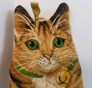 Cat Oven Mitts Funny Kitten Tabby Hot Pot Holder Kitsch Gadgets Cooking Vintage