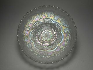 Dugan Vintage Persian Garden Pattern White Carnival Glass 5 3/4 Inch Bowl