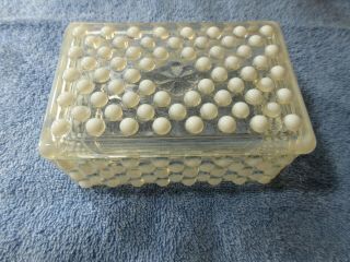 Vintage Anchor Hocking Moonstone Trinket/Powder Box with Lid 5