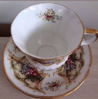 Vintage Paragon England Chippendale Pedestal Tea Cup And Saucer
