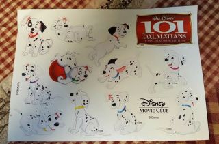 Vintage Disney Movie Club 101 Dalmations Sticker Sheet