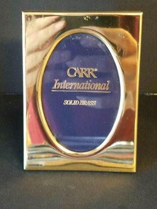 Vintage Carr International Solid Brass Picture Photo Frame Decor Oval