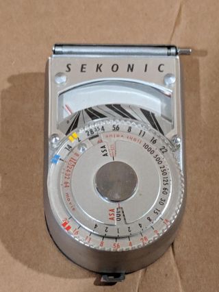 Vintage Sekonic L - 8 Light Meter.  Instrument.  In Leather Case
