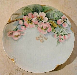 Vintage J&c Louise Bavaria Plate Handpainted Flowers With Gold Trim,  Signed
