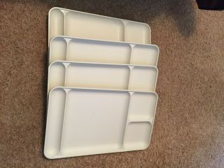 Vintage Tupperware Divided Picnic Lunch Trays - Almond - 4 - Euc