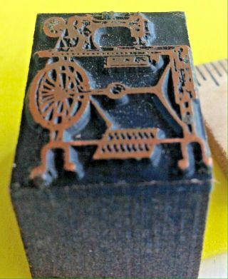 Vintage Printing Letterpress Printers Block Sewing Machine Copper