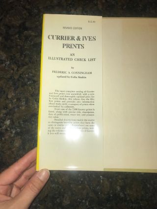 VINTAGE BOOK 1970 CURRIER AND IVES PRINTS,  An Illustrated Checklist Conningham 5