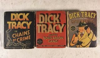 Dick Tracy 3 Big Little Books Chester Gould Comics Detective Crime