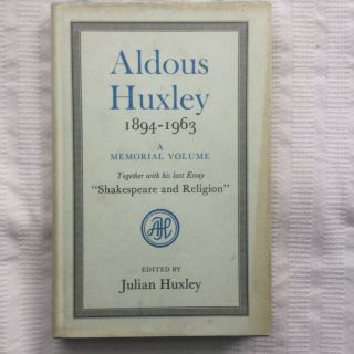 Aldous Huxley A Memorial Volume 1st Ed Hb W Dj