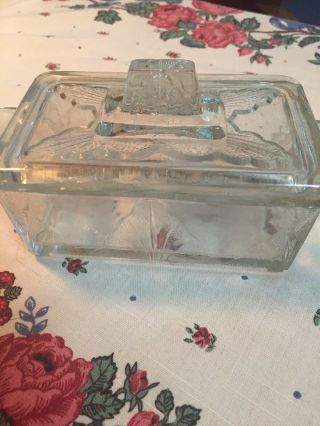 Vintage English Glass Butter Dish