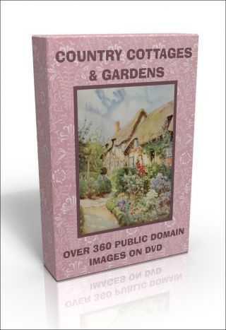 Country Cottages & Gardens - Over 360 Full - Colour Public Domain Images On Dvd