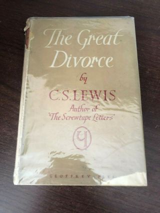 The Great Divorce By C.  S.  Lewis - Geoffrey Bles - H/b D/w - 1945 - Uk Post £3.  25