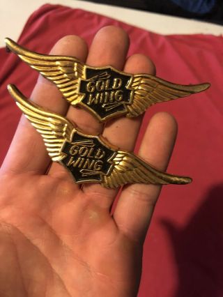 Vintage Honda Motorcycle Gold Wing Emblems 4” Brass