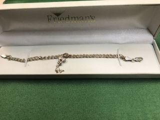 Vintage 925 Sterling Silver Charm Bracelet With Cheerleader Charm