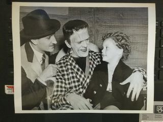 Boris Karloff,  Basil Rathbone,  " Son Of Frankenstein " Vintage Press Photo 53