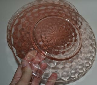 6 Vintage PINK DEPRESSION glass small plates 8 
