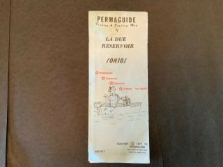 Vintage Permaguide Fishing & Boating Map Of Ladue Reservoir (ohio) 1977