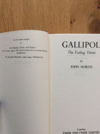 Gallipoli The Fading Vision,  North,  John,  Book, 5