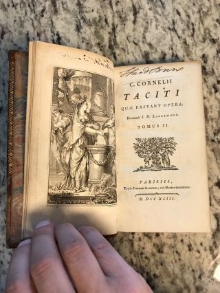1793 Antique Leather Book " C.  Cornelii Taciti "