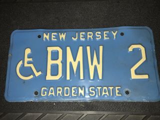 Jersey Nj Vintage License Plate “bmw 2”