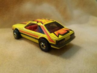 VTG 1979/1980s HOT WHEELS RARE Yellow TURBO MUSTANG GT GOLD HOT ONES MALAYSIA 3