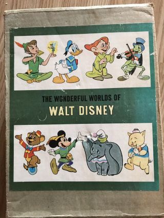 Vintage Box Set The Wonderful Worlds Of Walt Disney 4 Hardback Books 1965