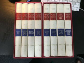 8 Volume Set Of The Rise And Fall Of The Roman Empire - Folio Society W/ Cases