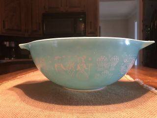 Pyrex Amish Butterprint Cinderella Mixing Bowl 444 Turquoise 4 qt.  VINTAGE 3