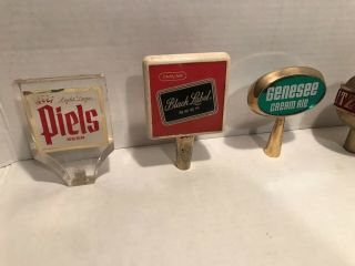 Vintage 70’s 80’s ? Beer Tap Handles Schlitz,  Piels,  Black Label & Genesee Ale 3