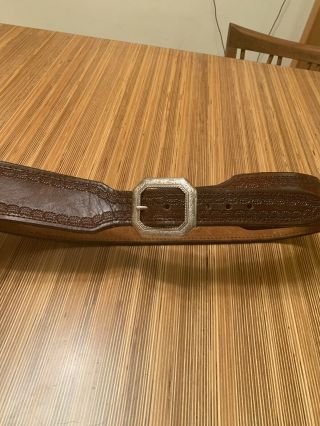 Vintage Brown Size 49 Tooled Leather Belt Utility Holster Brown