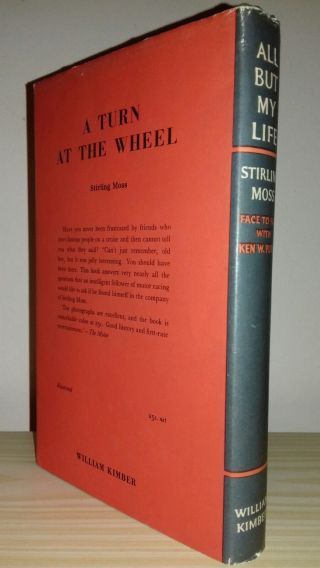 All But My Life Stirling Moss Face To Face With Ken W.  Purdy - Kimber 1st 1963