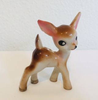 Cute Vintage Ceramic Bambi Deer Fawn Japan Doe Eyes 3”