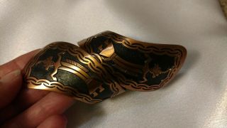 Vintage Copper Black Enamel Egyptian Design Cuff Bracelet