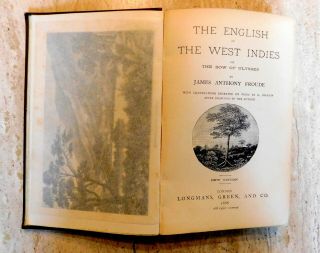 THE ENGLISH IN THE WEST INDIES.  1888 MAP,  ILLUSTRATED.  2ND EDITION,  CUBA,  HAITI 3