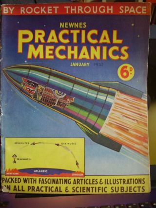 F J Camm Practical Mechanics January 1937 Space Rocket Charles Atlas Advert