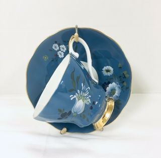 Vintage Royal Grafton Tea Cup & Saucer Blue Floral