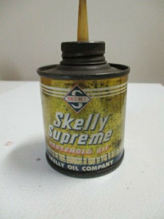 VINTAGE SKELLY OIL Co.  SUPREME HOUSEHOLD OIL TIN FROM 1960 ' S.  PROMOTION ITEM 2