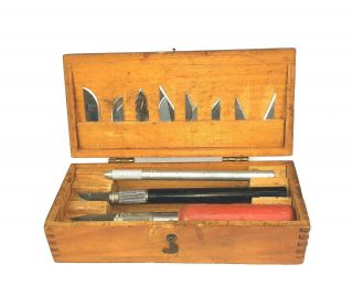 Vintage X - acto Knife Kit 15 Blades Three Handles Plus Accessories 2