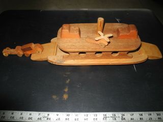 VINTAGE WOODEN FERRY BOAT AND WOODEN TRUCK BANK 2