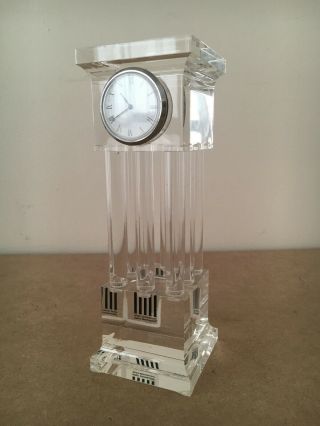 Vintage Felice Antonio Botta Made In Italy Table Desk Column Clock Modern Lucite