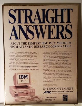 Vintage 1980s Ibm Ps/2 Computer Promotional Advertising Poster