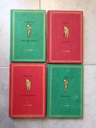 Vintage 4 Book Set Of " Winnie The Pooh " 1961 A.  A.  Milne Hardcover Books