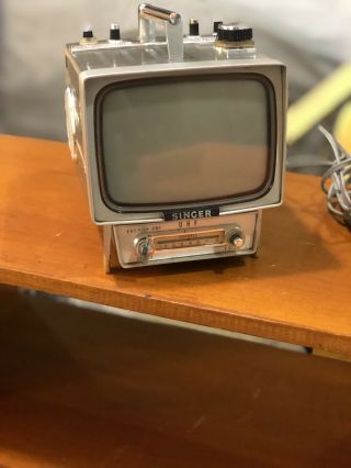 vintage mid century modern singer uhf tv portable tv 2