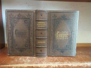 Old Poetical Of William Cowper Full Leather Binding 1856 Task