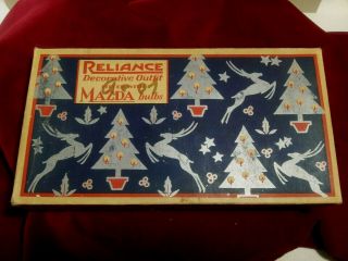 Vintage Christmas Lights Reliance Decorative Outfit With 4 Mazda Bulbs No.  127