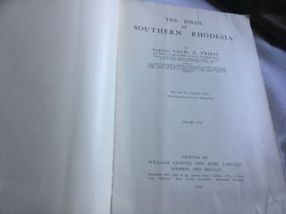 Priest,  Cecil D.  The Birds of Southern Rhodesia vol one 1933 4