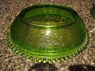 VINTAGE INDIANA CARNIVAL GLASS HEN ON NEST EMERALD GREEN COVERED DISH 3