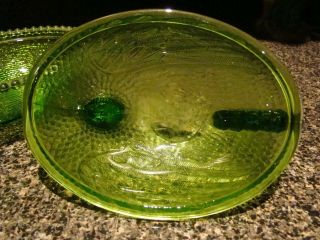VINTAGE INDIANA CARNIVAL GLASS HEN ON NEST EMERALD GREEN COVERED DISH 4