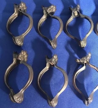 Vintage French Country Brushed Brass Clamp - Style Curtain Rings Set Of 10 3